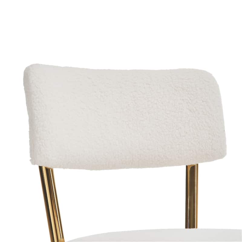 Set of 4 modern teddy fabric upholstered bar stools