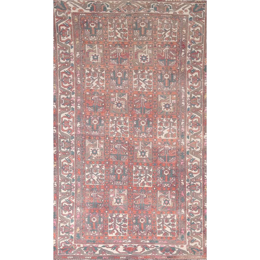 Garden Design Bakhtiari Persian Vintage Ug Hand-Knotted Wool Carpet - 5'2"x 9'6"