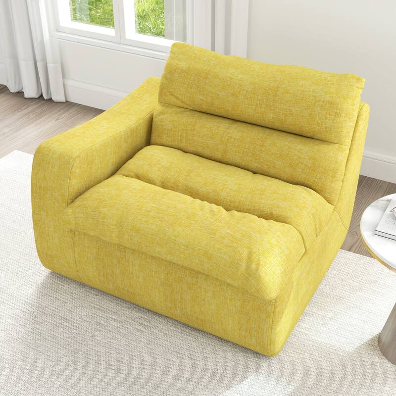 Lazy floor sofa, modern floor lounge chair with left arm, comfortable beanbag sofa, suitable for living room bedroom office