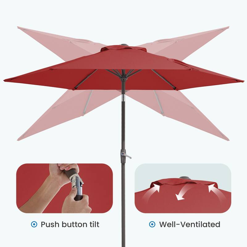 7.5-ft Patio Market Umbrella with UV-Risistance,Crank & Tilt