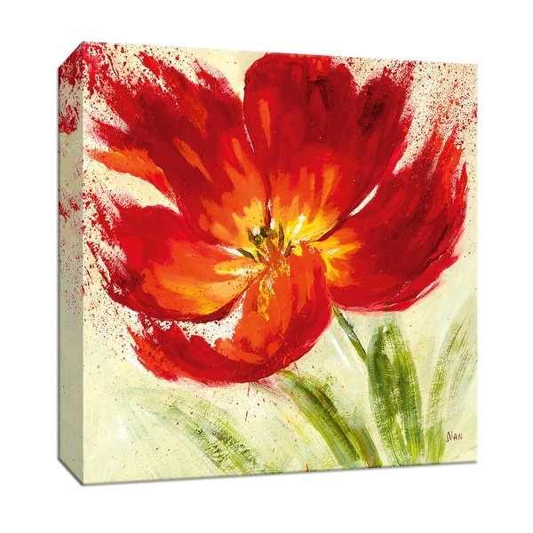 PTM Images 9-146804 PTM Canvas Collection 12" x 12" - "Red Splash II" Giclee Flowers Art Print on Canvas