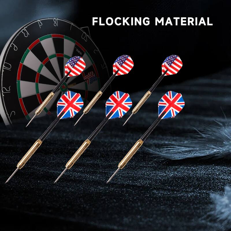 GSE™ 18" 2-in-1 Flocking Bullseye & Dart Board Games Set. Double-Sided Dartboard with six 17G Steel Tip Darts - 18-Inch
