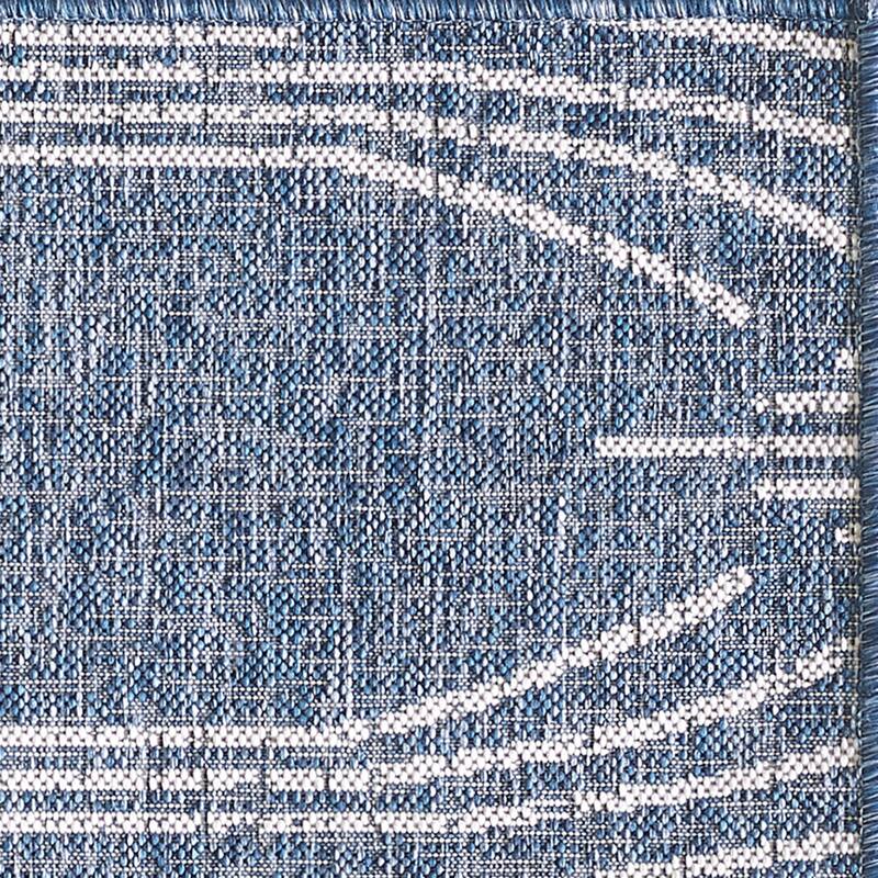 Domani Pyramids Denim Geometric Indoor/ Outdoor Rug