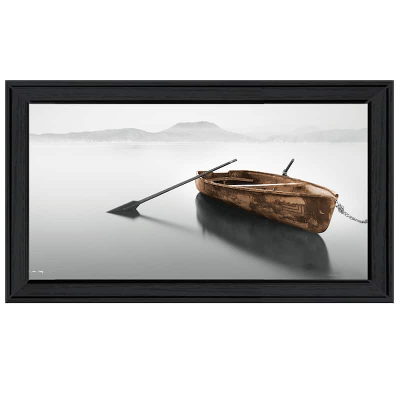 TrendyDecor4U Contemporary "Solitude" Framed Print Wall Art by Moises Levy - Charcoal