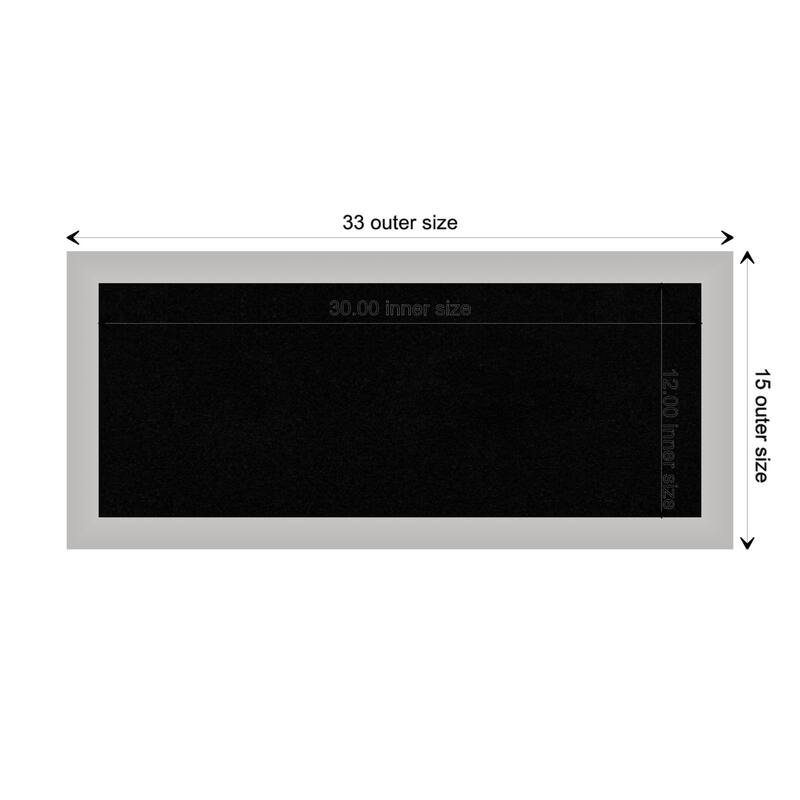 Low Luster Silver Wood Framed Black Corkboard Bulletin Board - Board Size 30x12