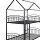 preview thumbnail 9 of 14, Black Twin over Twin Metal Bunk Bed with Slide & Roof