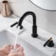 Luxury 2 Long Handles Bathroom Sink Faucet Widespread In Gold / Black - Black