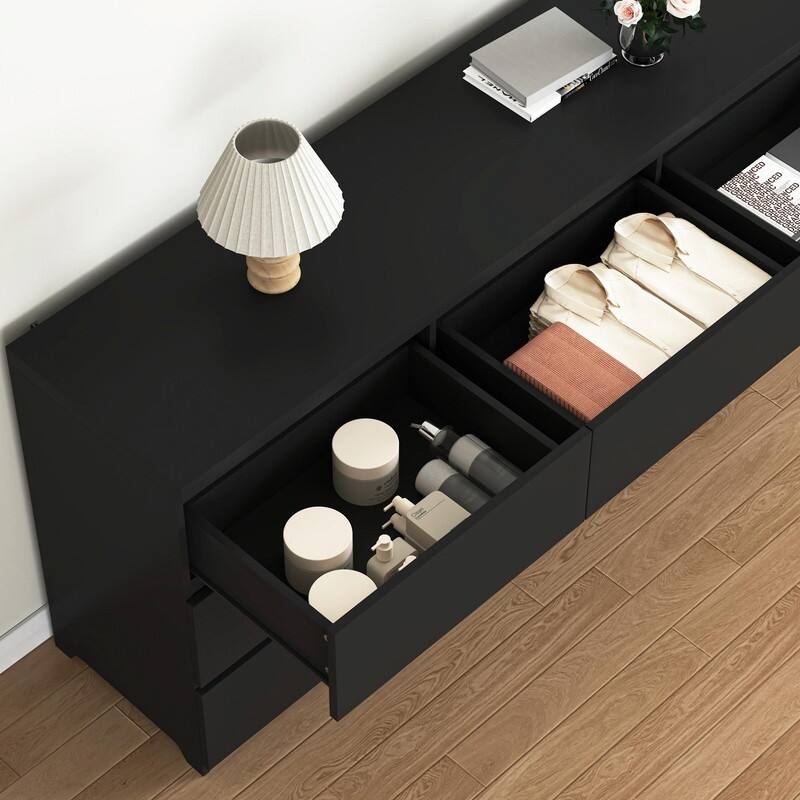 9-Drawer Handle-Free Dresser, Modern Matte Wood Storage Chest for Bedroom, Living Room or Entryway