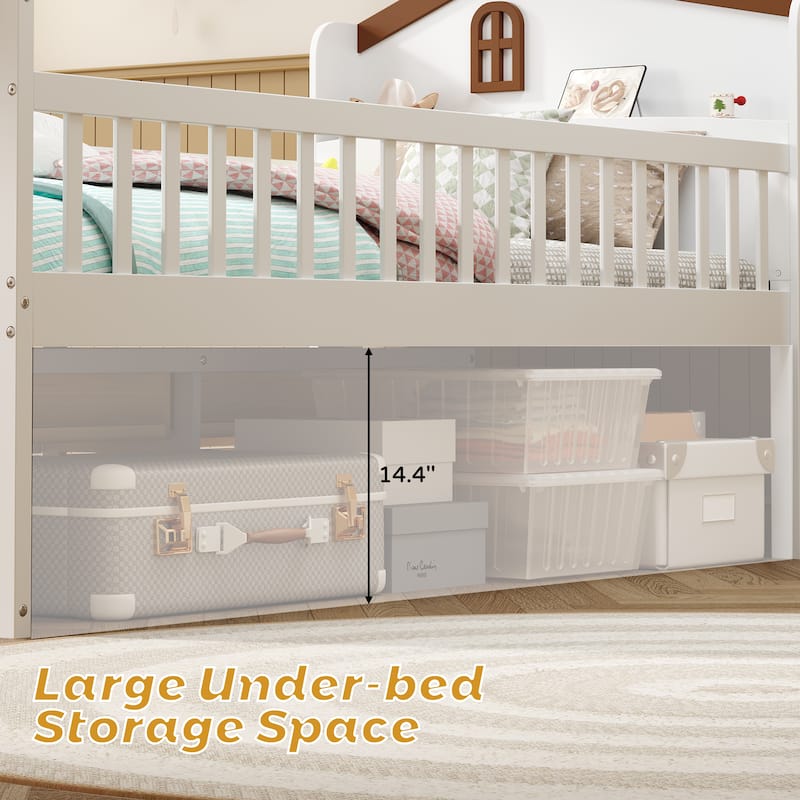 Twin Bed Frame with Storage 4 Drawers