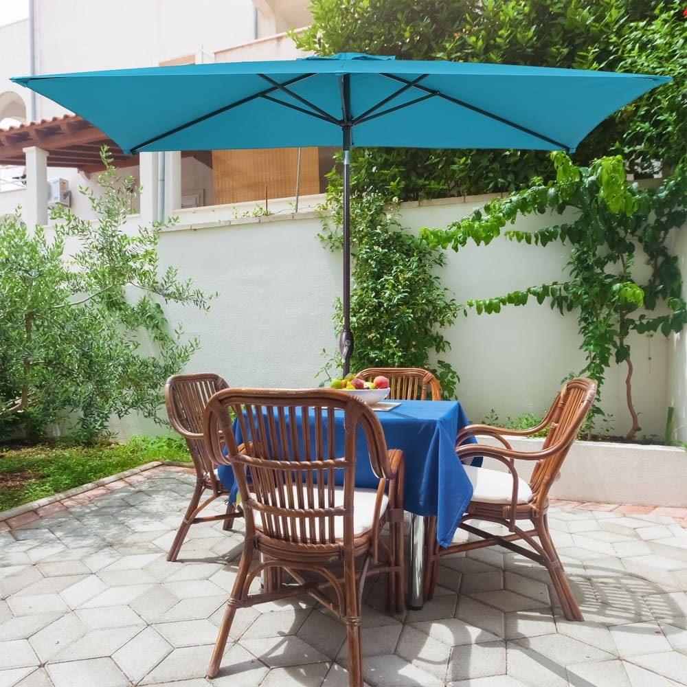 Bonosuki 10 x 6.5ft Patio Rectangular Umbrella with Tilt and Crank