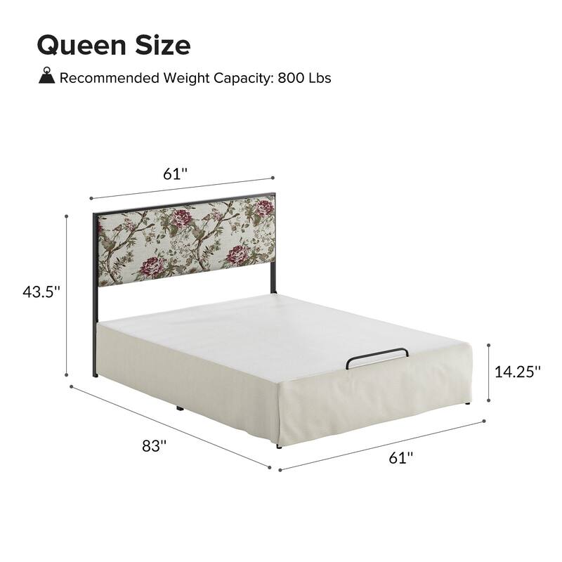 Oliver Modern Washable Slipcover Bed Upholstered Metal by HULALA HOME