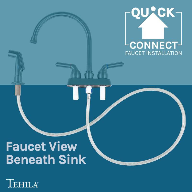 TEHILA White 16-Gallon Space Saver Utility Sink Laundry Tub with Gooseneck Faucet