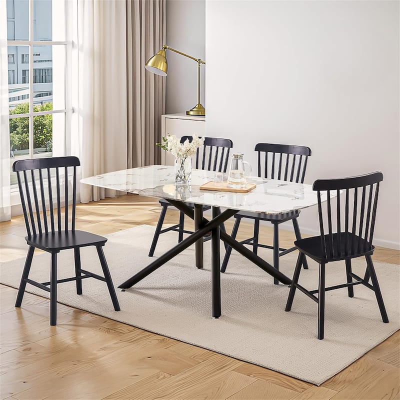 Set of 4 Solid Wood Dining Chairs