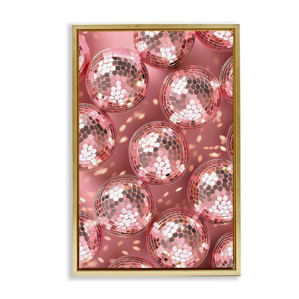 Stupell Disco Ball Shimmer Pattern Framed Floater Canvas Wall Art Design By LSR Design Studio