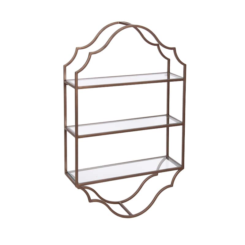 Kate and Laurel Leanna Tiered Wall Shelf - 20x6x32 - Bronze