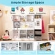 preview thumbnail 2 of 4, Wooden Kids Kitchen Set with Realistic Sounds and Storage Features - 46.5" x 11.5" x 39.5"