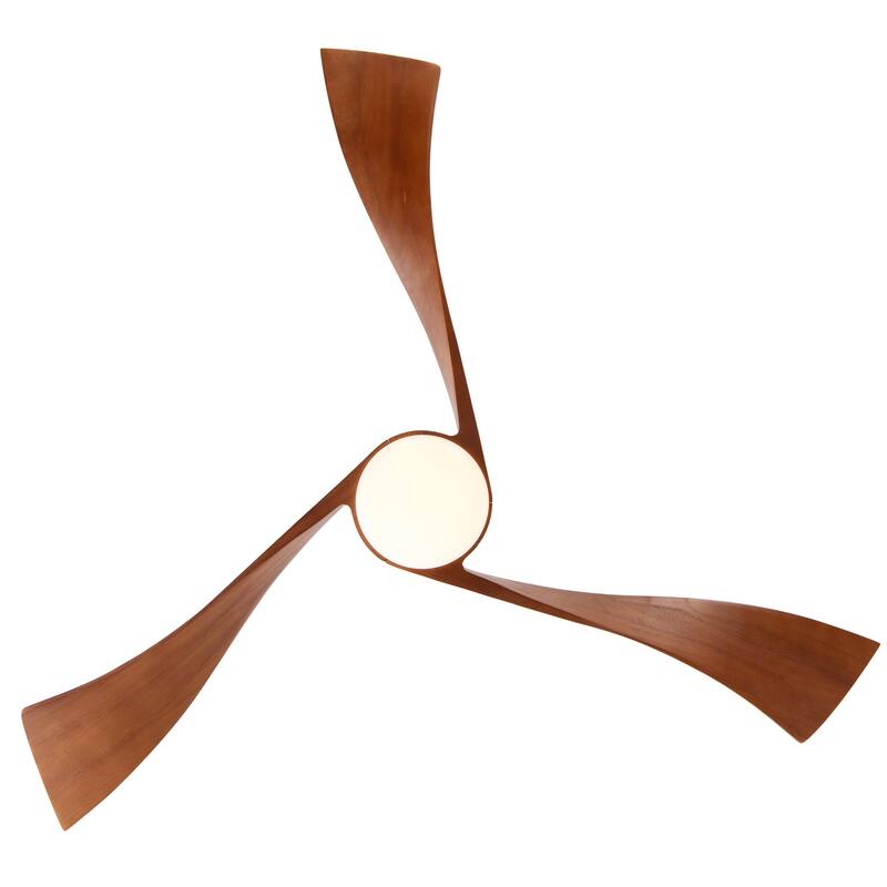 52"/60"/48" Noiseless Walnut Wood Ceiling Fan with Remote Control, Integrated Light Optional