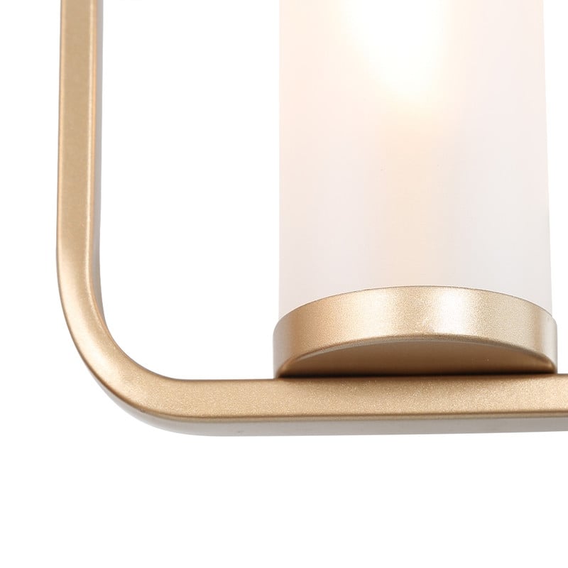 Siya Modern 5-Light Gold Linear Metal Chandelier with Frosted Glass for Kitchen Island Dimmable Pendant Lights