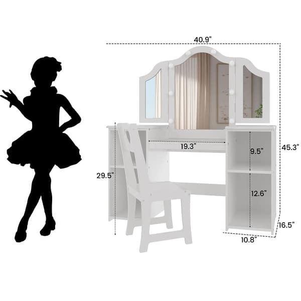princess style dressing table Kids Vanity Table - Princess Dressing Table with Touch Light - Bed Bath &  Beyond