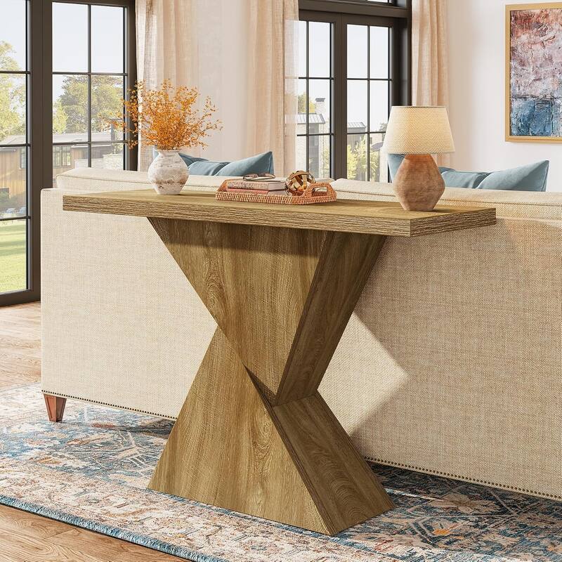 41.5" Entryway Console Table, Farmhouse Narrow Sofa Table Behind Couch - 41.5" L x 11.81" W x 31.49" H