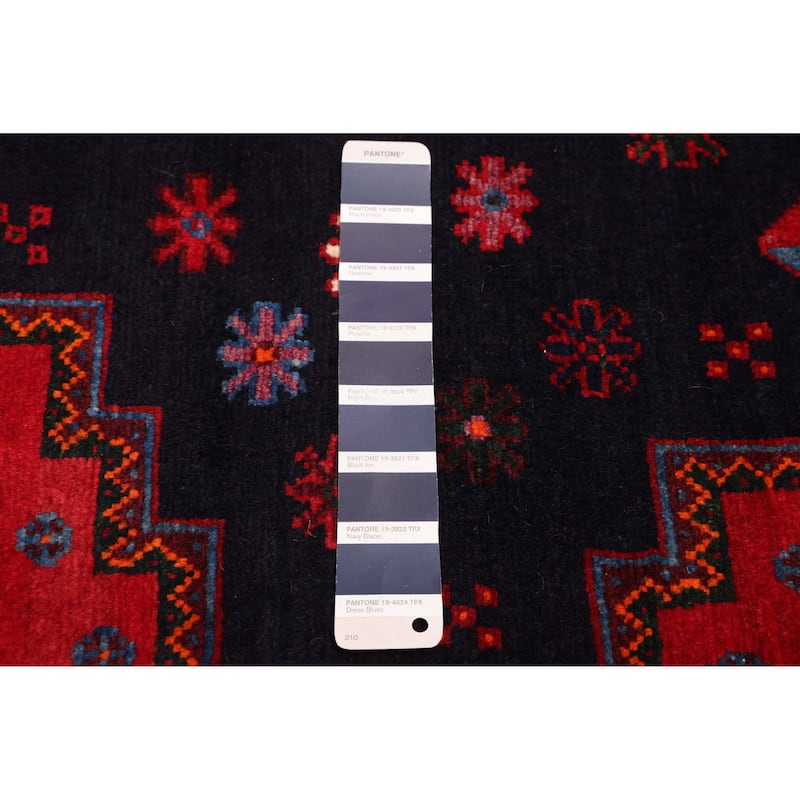 ECARPETGALLERY Hand-knotted Melis Dark Navy Wool Rug - 5'5 x 7'1