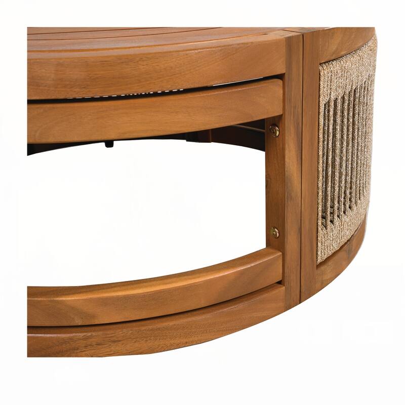 27.95" Acacia Wood Outdoor Coffee Table,All-Weather Durability