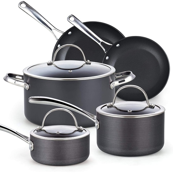Cooks Standard Nonstick Hard Anodized Cookware Set, 8 Piece, Black. Opens flyout.