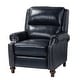 preview thumbnail 2 of 10, HULALA HOME Gabriela Mid-Century Modern Genuine Leather Recliner with Tapered Block Solid Wood Feet