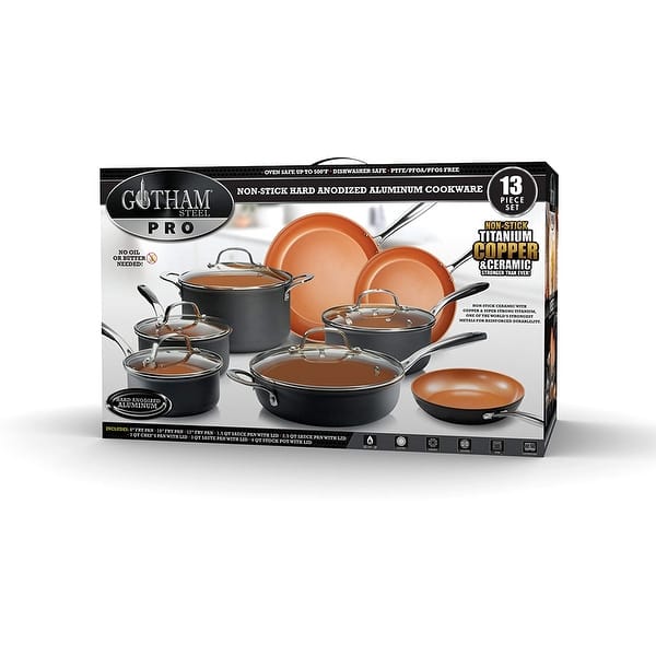 Gotham Steel Naturals Cream 15 Pc Heavy Duty Nonstick Ceramic Cookware Set  With Cooking Utensils & Reviews