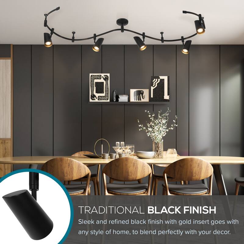 Catalina Lunar 5-Light LED Flex Track - Black & Gold