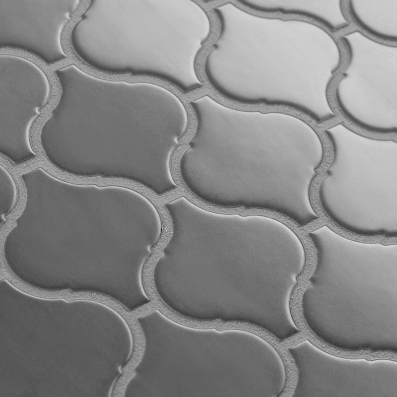 Merola Tile Metro Lantern Matte Dark Grey 9-1/2" x 10-3/4" Porcelain Mosaic Floor and Wall Tile