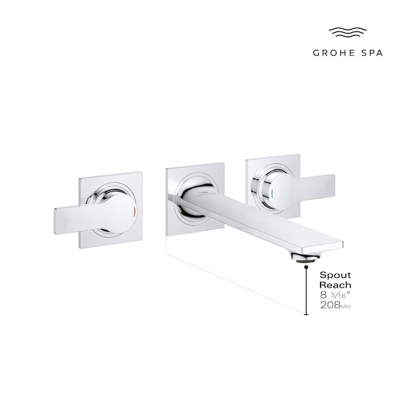 Grohe 20 586 1 Allure New 1.2 GPM Wall Mounted Widespread Bathroom