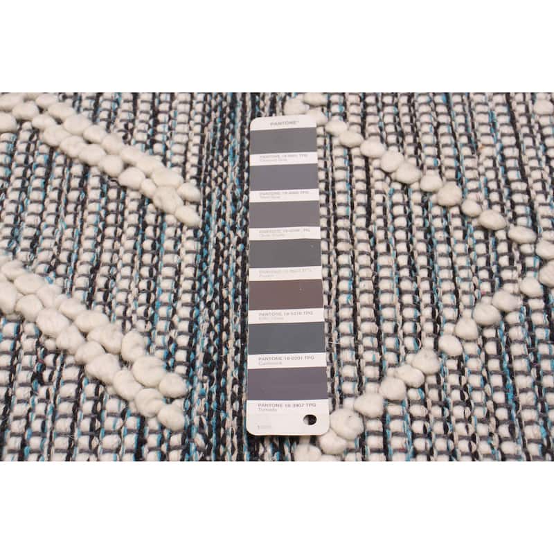 ECARPETGALLERY Braid weave Sienna Grey Wool Rug - 6'1 x 9'2
