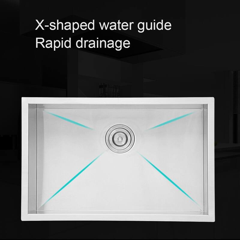 Undermount Kitchen Sink 16 Gauge 9 Inch Deep Single Bowl Kitchen Sink Basin, Includes Drain Assembly (No Additional Accessories) - Brushed Nickel