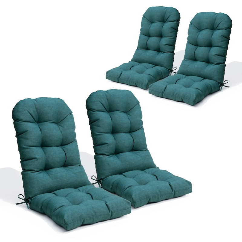 Outdoor Adirondack Chair Cushion Rocking Chair Cushions Thickened Patio Chair Pad with Sunbrella - 4PC - MALACHITE
