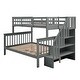 preview thumbnail 7 of 38, Stairway Design Twin-Over-Full Bunk Bed with Storage and Guard Rail for Bedroom