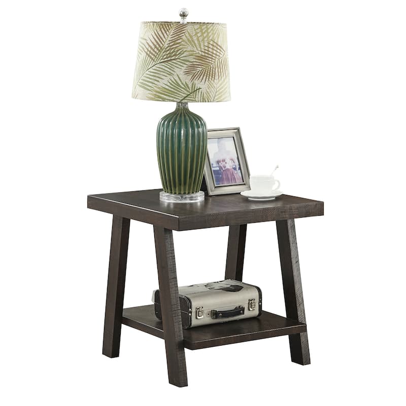 Athens Contemporary Replicated Wood Shelf End Table