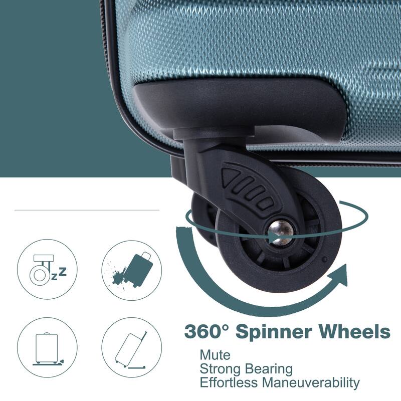 3 Piece PC Expandable Luggage Sets, Modern Lightweight Durable Suitcase with TSA Lock, Two Hooks and Spinner Wheels
