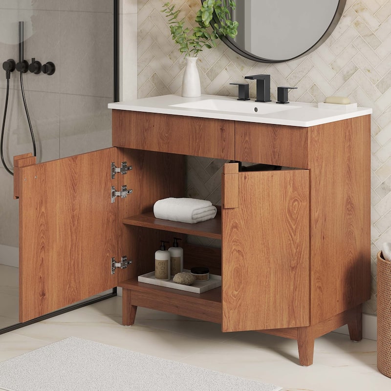 Miles 36" Bathroom Vanity - Walnut