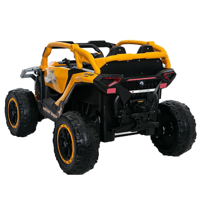 12V 2-Seater Kids Electric UTV Ride-On for Ages 3-6, Yellow with Remote Control & Music