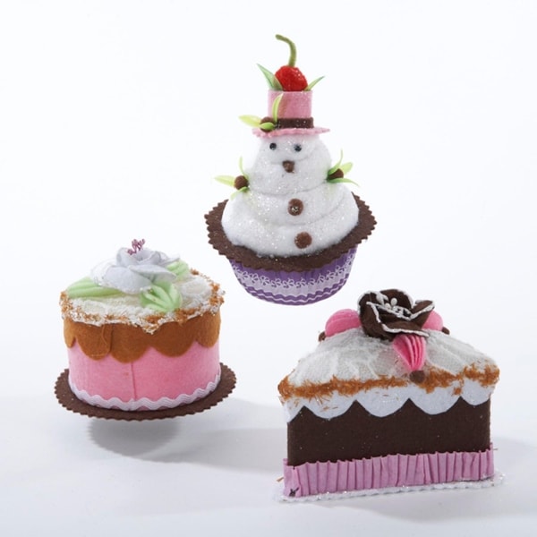 Club Pack of 12 Sweet Memories Fabric Cake Christmas Ornaments 2.75". Opens flyout.