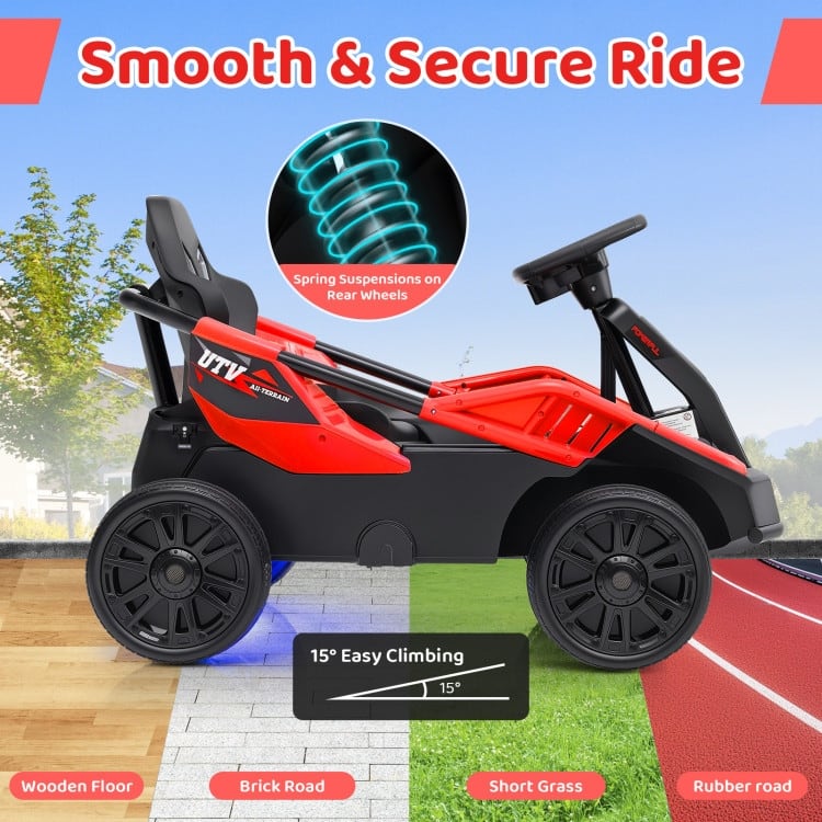 12V Ride on Car Electric UTV with Remote and Music for Big Kids