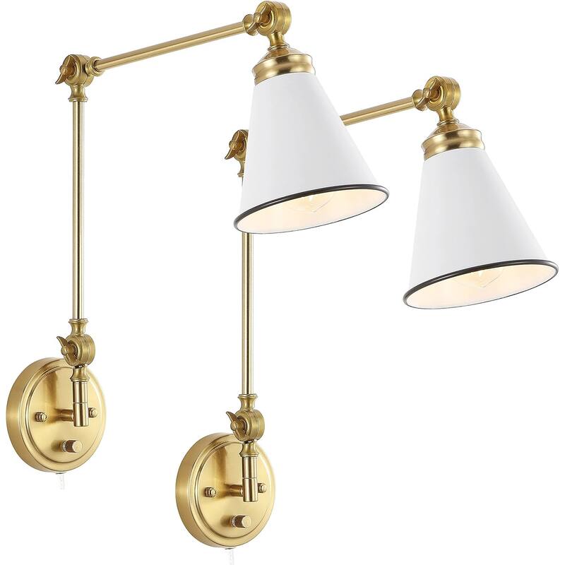 WINGBO Industrial Swing Arm Wall Sconce with Metal Shade,2-Pack...