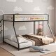 preview thumbnail 4 of 26, Bunk Bed Black with White Mesh Guard Rail Full