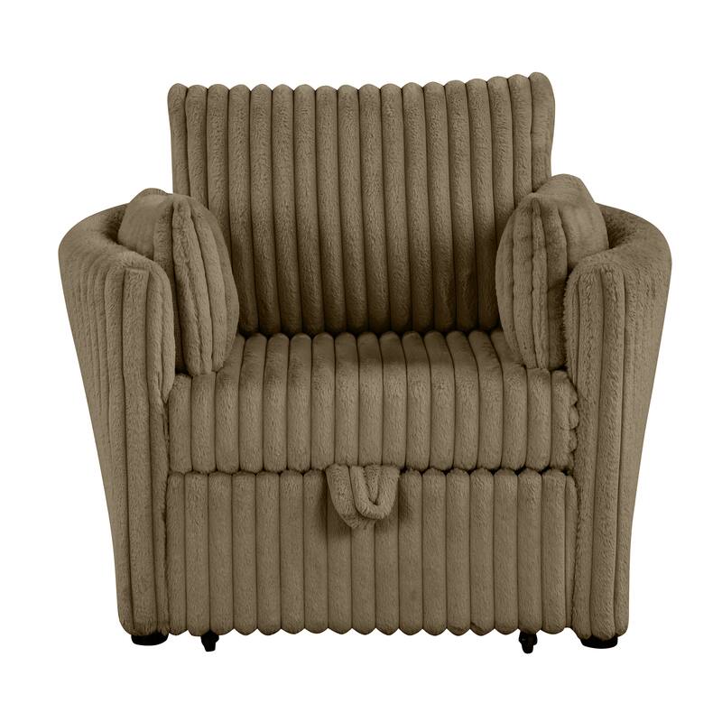 Modern Fabric Sleeper Single Sofa with USB and 2 pillows