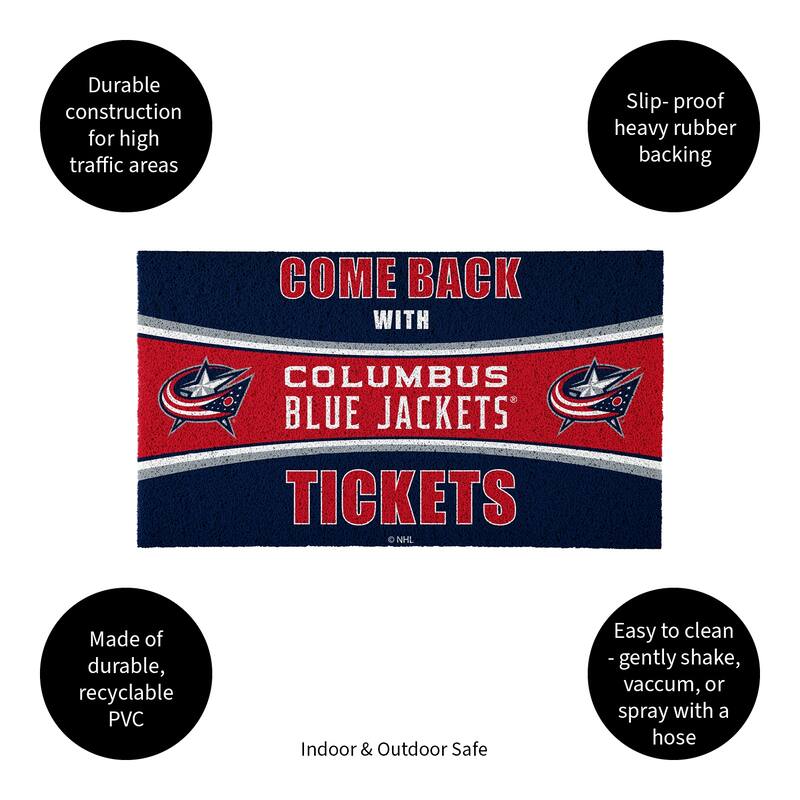 Colorado Avalanche 28 in. x 16 in. PVC "Come Back With Tickets" Trapper Door Mat