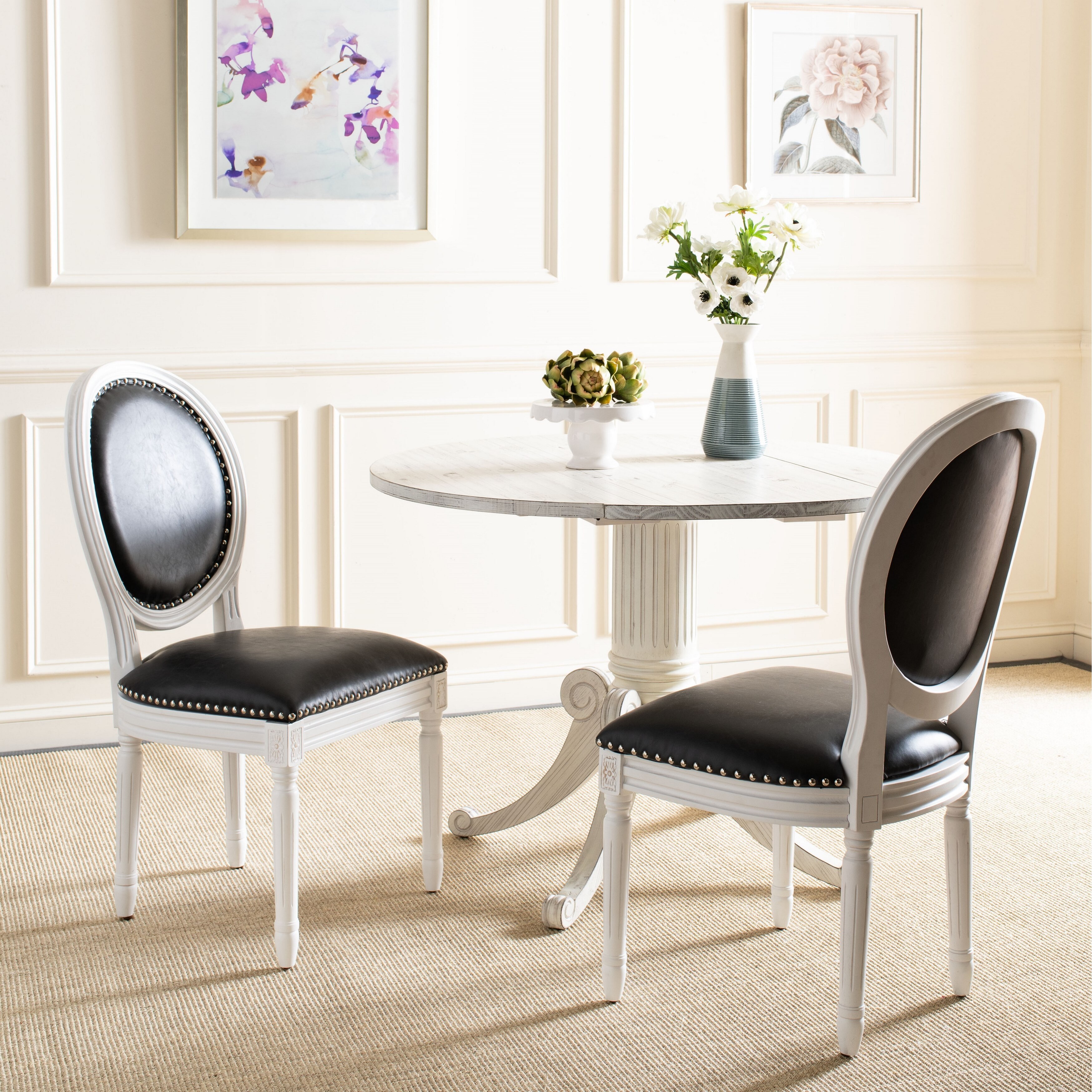 Shop Safavieh Dining Old World Holloway Black Pu Oval Dining