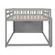 preview thumbnail 5 of 7, Gray Pine Wood Bunk Bed with 4 Drawers, 3 Shelves, and Built-in Ladder