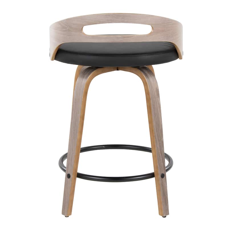 Carson Carrington Sadie 24" Fixed-Height Counter Stool with Bent Wood Legs & Round Footrest (Set of 2)
