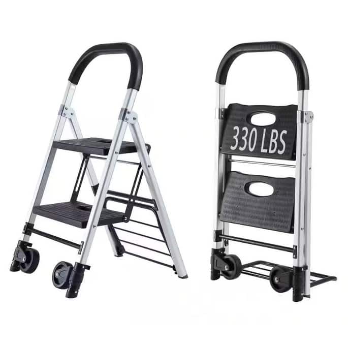 265 lb Capacity Portable Foldable Dual-Purpose Stair Car with TPR Wheels